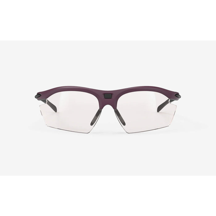 Vista frontal de los lentes de ciclismo Rudy Project Rydon Gris Mate con mica ImpactX 2 Roja fotocromática