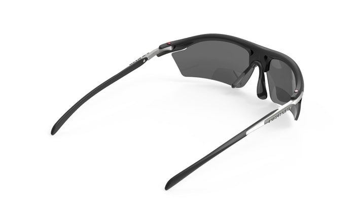Vista frontal de los lentes de ciclismo Rudy Project Rydon Readers Negro Mate con mica ahumada +2.00