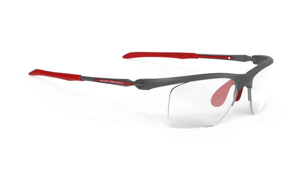 Lentes Rudy Project Maya 9 S grafito con detalles rojos