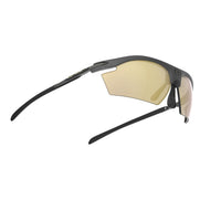Vista frontal de los lentes Rudy Project Rydon Charcoal Mate con mica Multiláser Gold