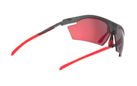 Vista frontal de los lentes Rudy Project Rydon Graphite con mica Multiláser Roja