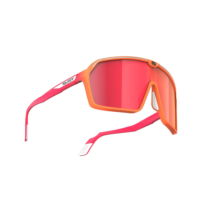 Vista frontal de los lentes Rudy Project Spinshield Mandarin Multi Laser Red
