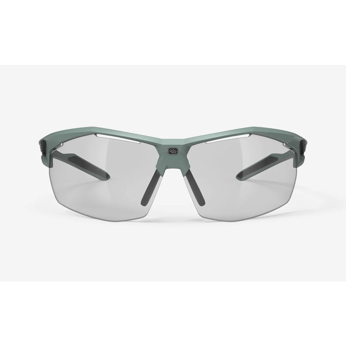 Vista frontal de los lentes Rudy Project Sydus Verde Sage Mate con ImpactX 2 Black