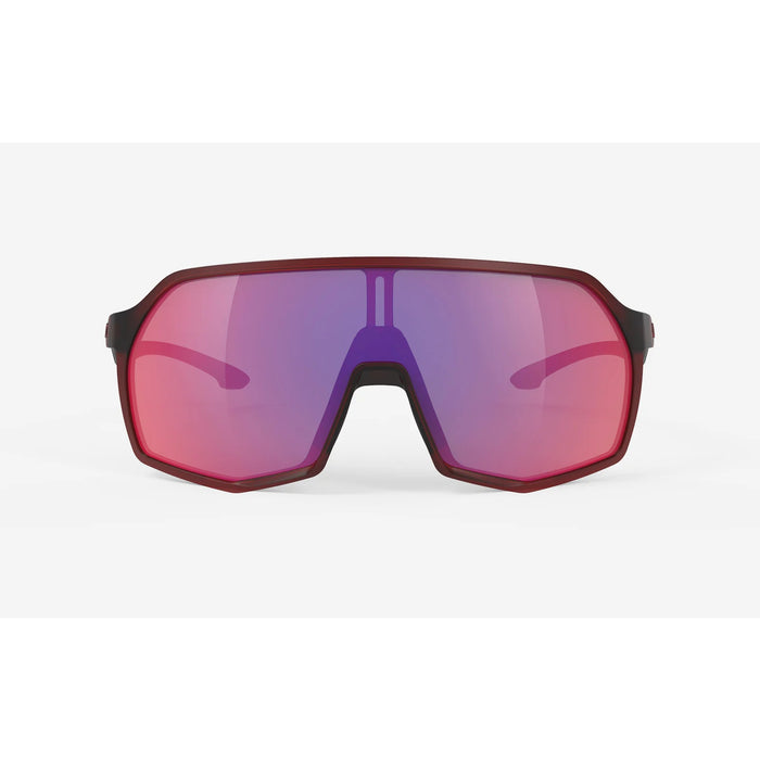 Vista frontal de los lentes Rudy Project Thunder Frozen Bordeaux con Multiláser Roja