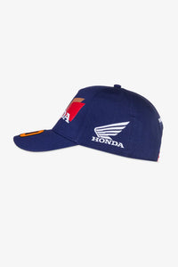 Vista lateral de la gorra Luca Marini Dual Honda 10 negra