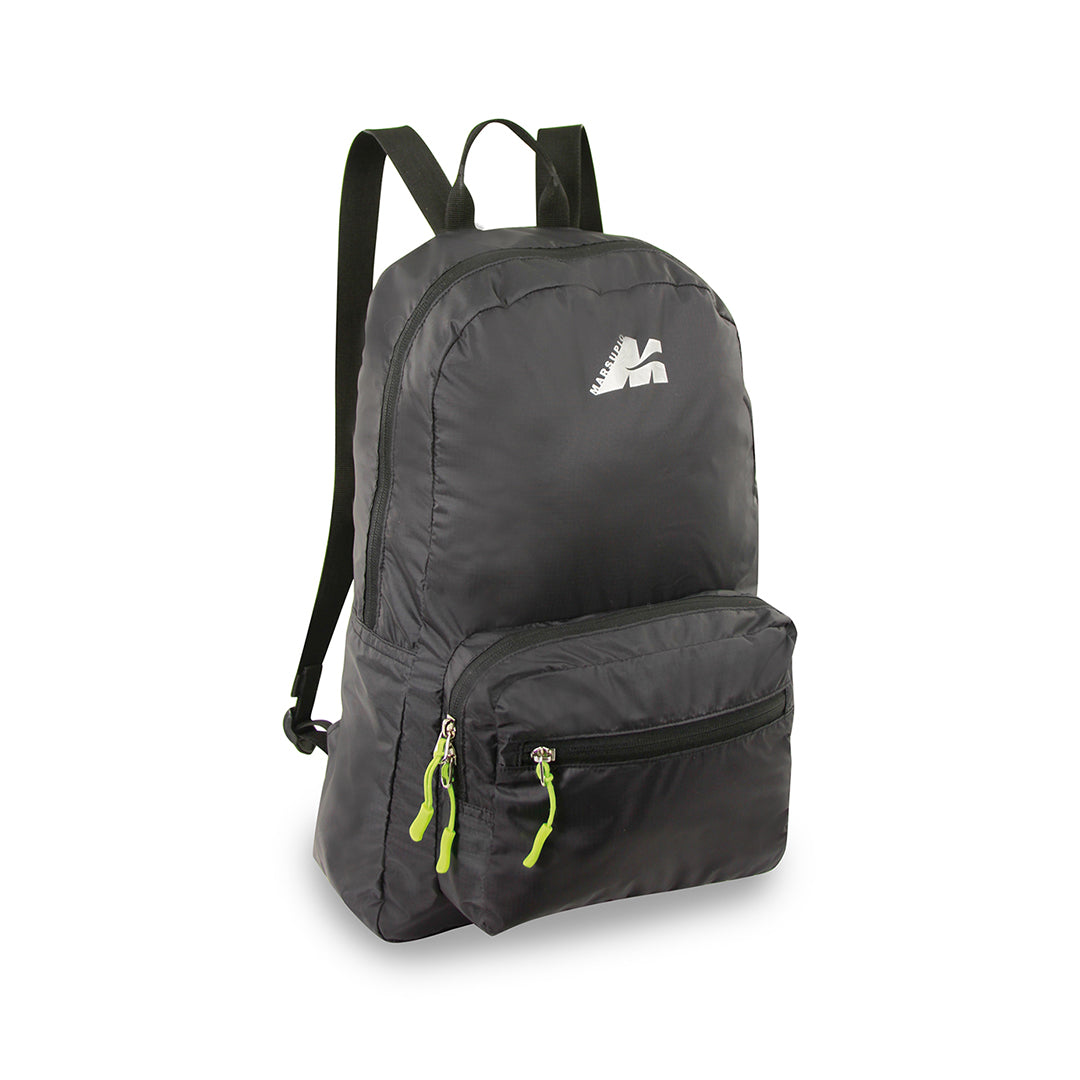 Mochila cangurera Marsupio Flash negra fabricada en nylon para viaje y actividades outdoor