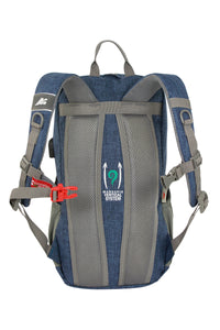 Vista trasera de la mochila Marsupio Alfa J 18 color azul