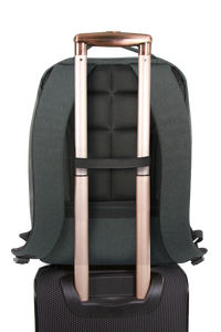 Compartimentos organizadores de la mochila Marsupio Business negra con gris