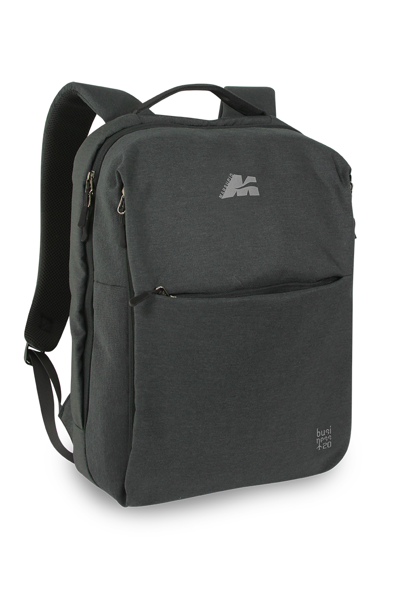 Mochila Marsupio Business negra con gris para trabajo, escuela y viajes