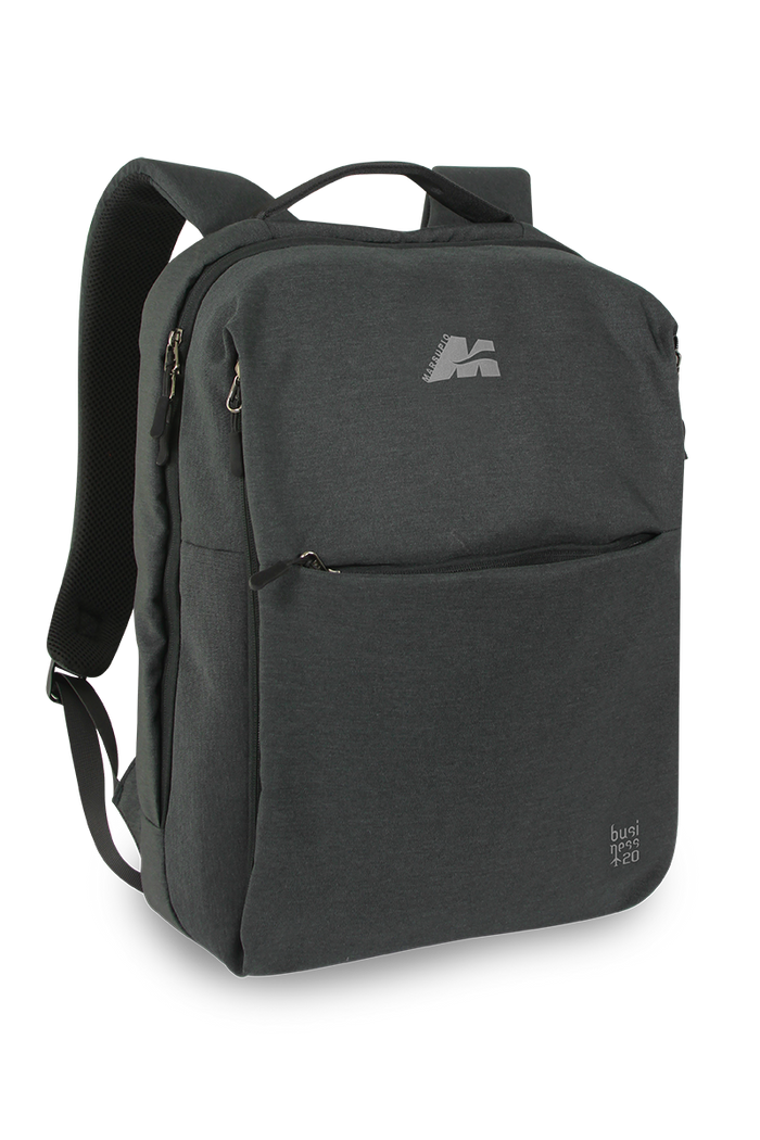 Mochila Marsupio Business negra con gris para trabajo, escuela y viajes