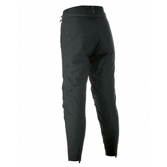 Vista lateral del pantalón para moto Dainese Amsterdam Lady negro con ajuste femenino