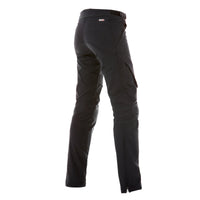 Vista lateral del pantalón para moto Dainese New Drake Air Tex Lady negro con ajuste femenino