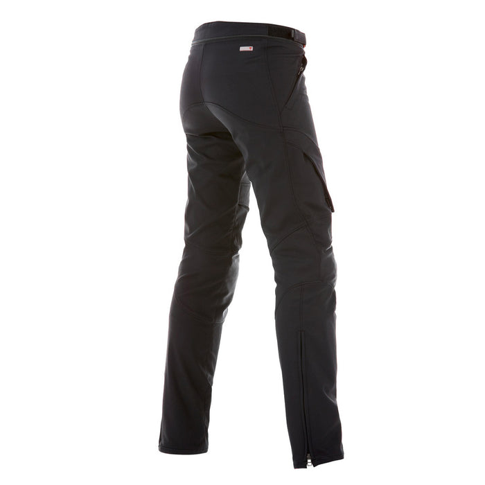 Vista lateral del pantalón para moto Dainese New Drake Air Tex Lady negro con ajuste femenino