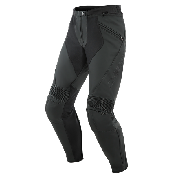Pantalón para moto Dainese Pony 3 Leather negro de piel con protección certificada para conducción deportiva