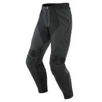 Pantalón para moto Dainese Pony 3 Leather negro de piel con protección certificada para conducción deportiva