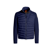 Detalle de tejido híbrido en chamarra Parajumpers Jayden azul navy