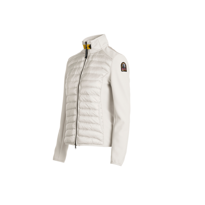 Detalle de cremallera y bolsillos en chaqueta Parajumpers Olivia oliva