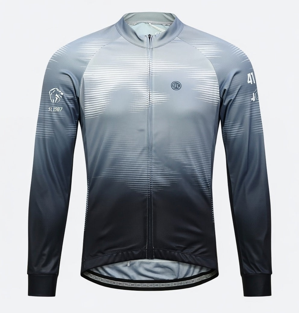 Playera de ciclismo Bicycle Line Cyclone negro y gris manga corta