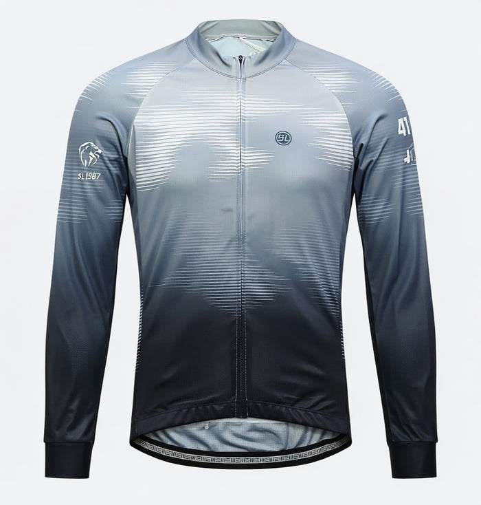 Playera de ciclismo Bicycle Line Cyclone negro y gris manga corta