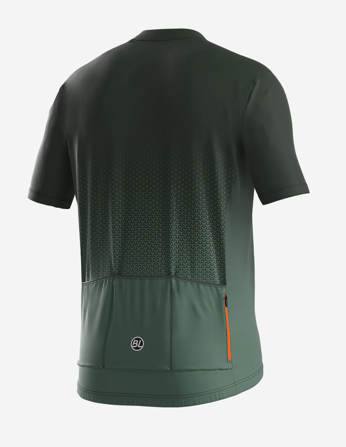 Vista trasera de jersey Bicycle Line Rayon S2 con cuatro bolsillos traseros