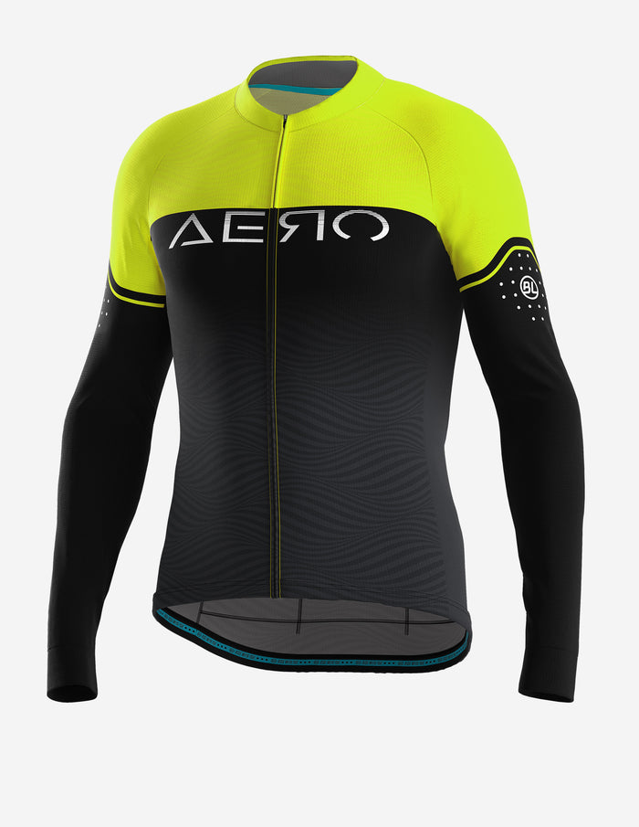 Playera de Ciclismo Bicycle Line Aero S2 Amarilla de Manga Larga para Ruta