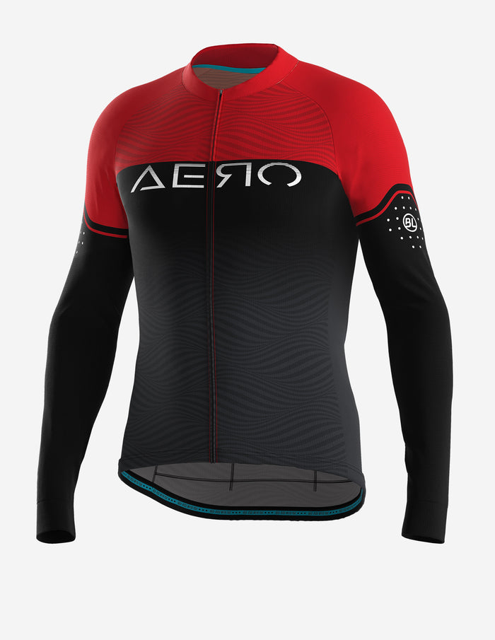 Playera de Ciclismo Bicycle Line Aero S2 Roja de Manga Larga para Ruta