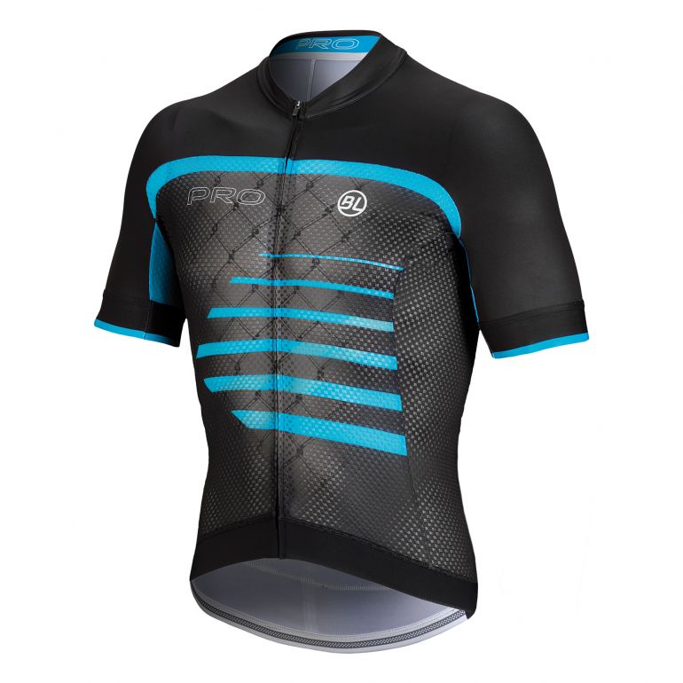 Playera de Ciclismo Bicycle Line Pro Negra y Azul para Ruta