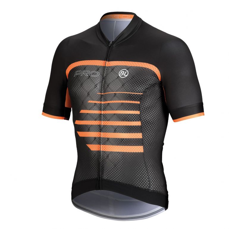 Playera de Ciclismo Bicycle Line Pro Negra y Naranja para Ruta