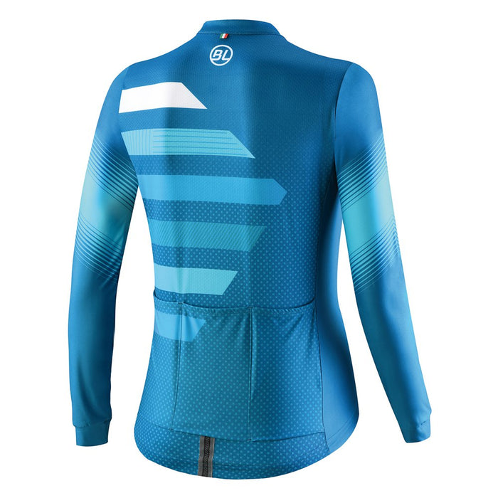 Vista trasera de la Playera Bicycle Line Tracy de Manga Larga para Mujer Azul