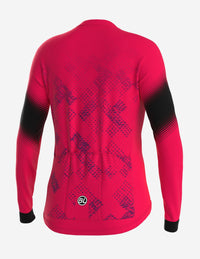 Vista trasera de la Playera de Ciclismo Bicycle Line Tracy S2 para Mujer Manga Larga Fucsia