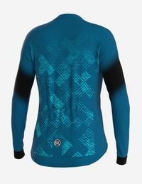 Vista trasera de la Playera de Ciclismo Bicycle Line Tracy S2 para Mujer Manga Larga Turquesa