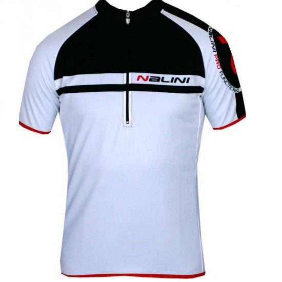 Playera de Ciclismo Nalini Metheo Blanca Transpirable para Ruta