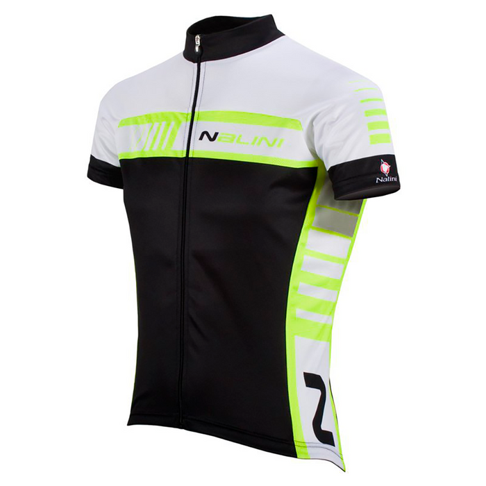 Playera de Ciclismo Nalini Tescio Negra y Amarillo Fluorescente Race Fit
