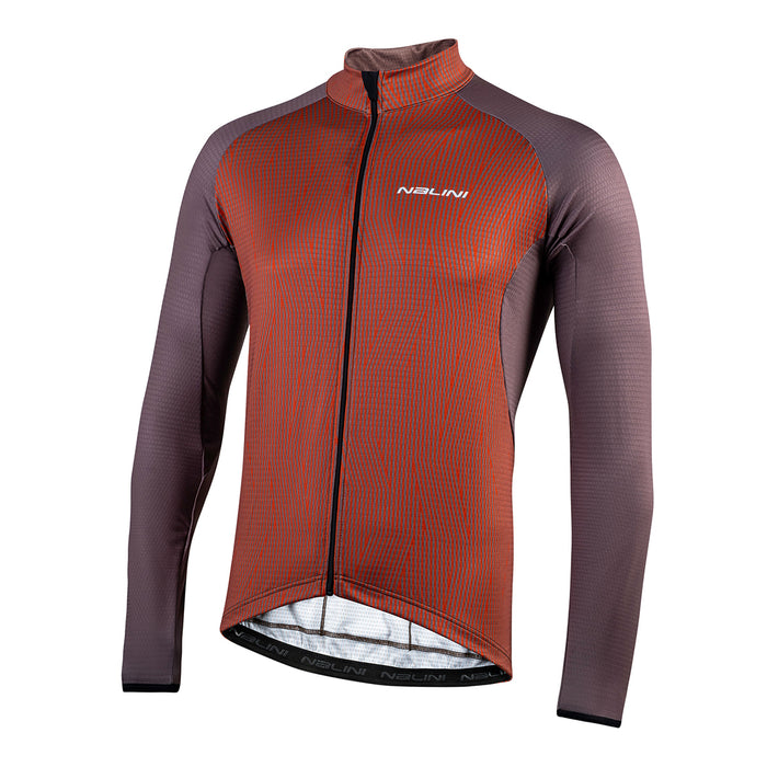Playera De Ciclismo Nalini Classica Bow Marrón De Manga Larga Térmica