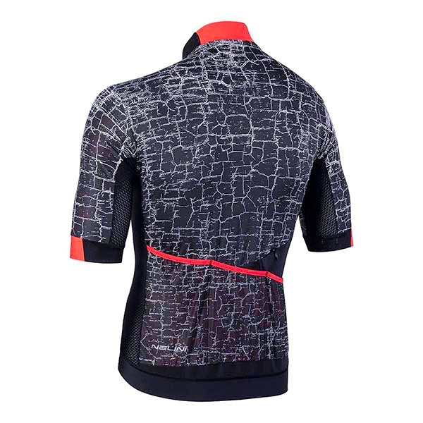 Vista trasera de jersey Nalini AIS Naranco rojo con panel ventilado