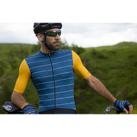 Vista frontal de playera de ciclismo Nalini BAS Respect azul