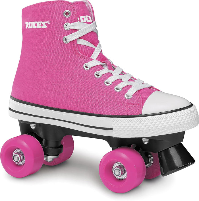 Patines Quad Roces Chuck Classic rosa blanco vista frontal