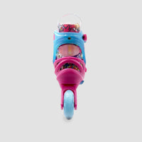 Detalle de ruedas LED en patines Roces Flash Boy rosa