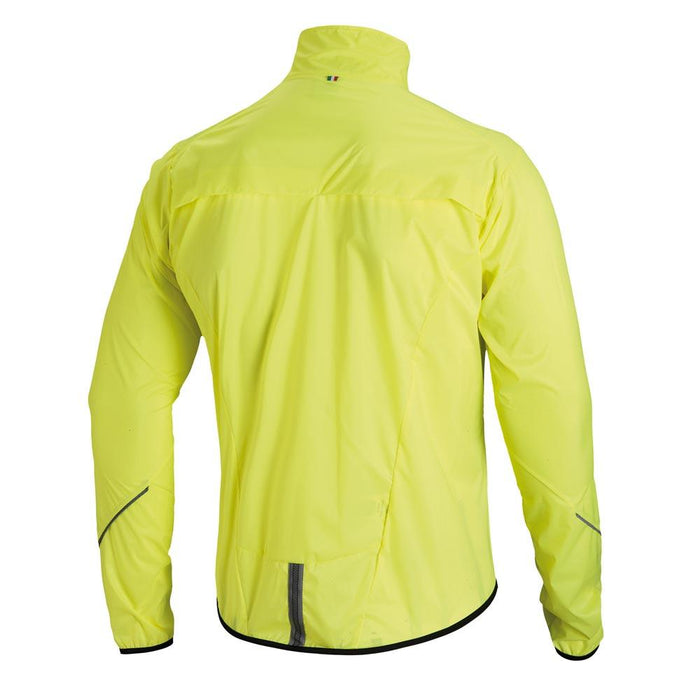 Vista trasera del Rompevientos Bicycle Line Fiandre Amarillo