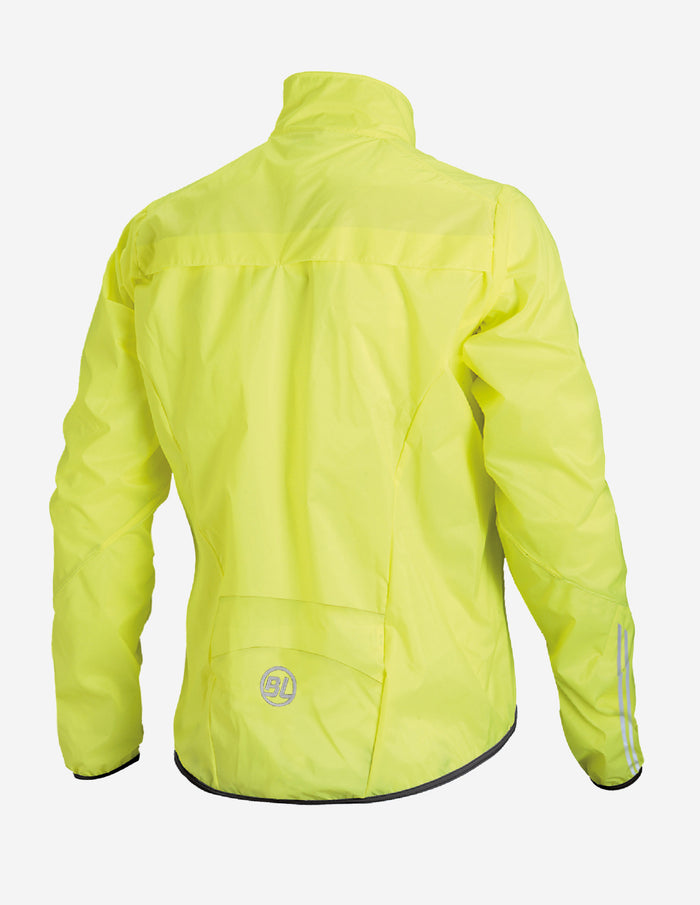 Vista trasera del Rompevientos Bicycle Line Stelvio Amarillo Fluorescente