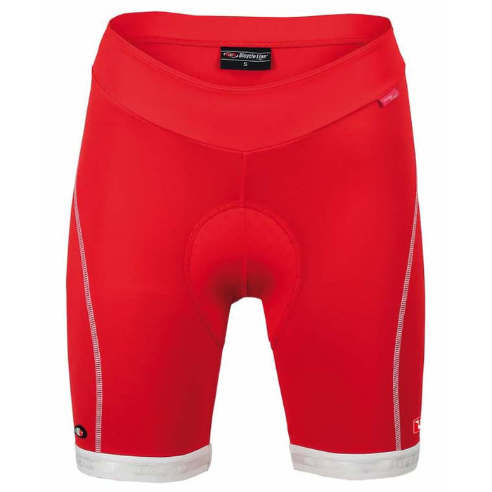 Short de ciclismo Bicycle Line Daisy para mujer rojo con badana anatómica