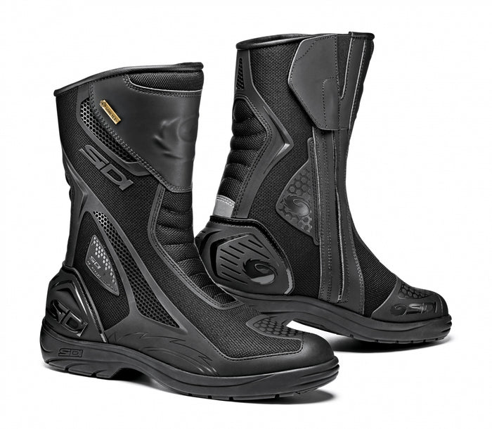Botas para moto Sidi Aria Gore-Tex negro con diseño touring vista frontal