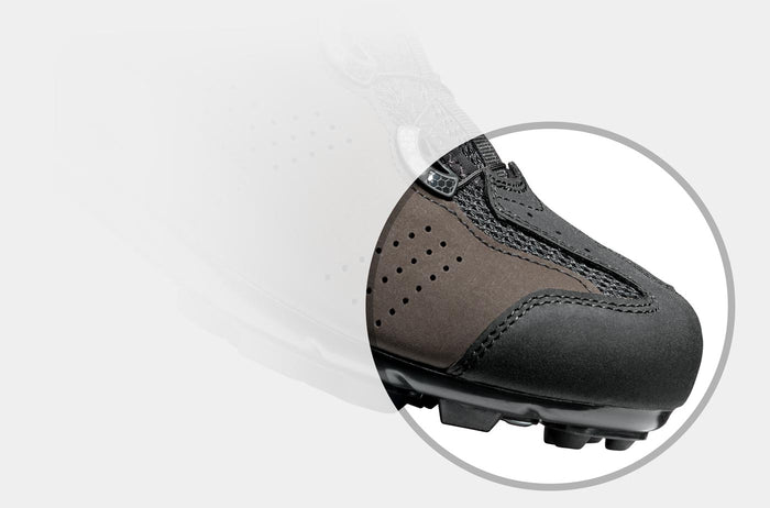Vista frontal de zapatillas de ciclismo Sidi Gravel Brown Black