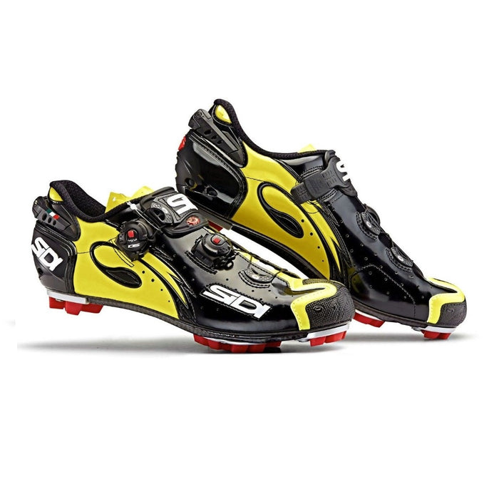 Zapatillas de ciclismo Sidi MTB Drako Carbon SRS Black Yellow Fluo compatibles con SPD