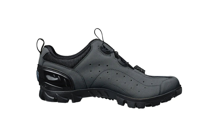 Vista lateral izquierda de zapatillas MTB Sidi SD15 Grey Black