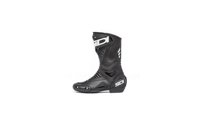 Vista lateral de botas deportivas Sidi Performer negro para motocicleta