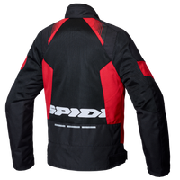 Vista trasera de la chaqueta para moto Spidi Flash Evo Net Windout negra roja