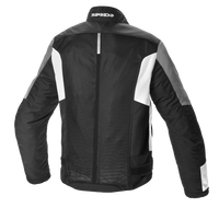 Vista trasera de la chamarra para moto Spidi Solar Net Sport negra gris