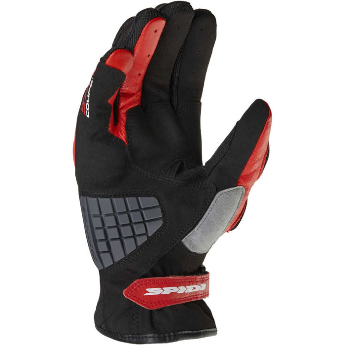 Palma reforzada de los guantes para moto Spidi STR-4 Coupe rojo negro