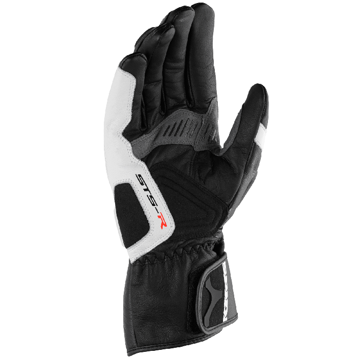 Palma reforzada de los guantes para moto Spidi STS-R negro verde